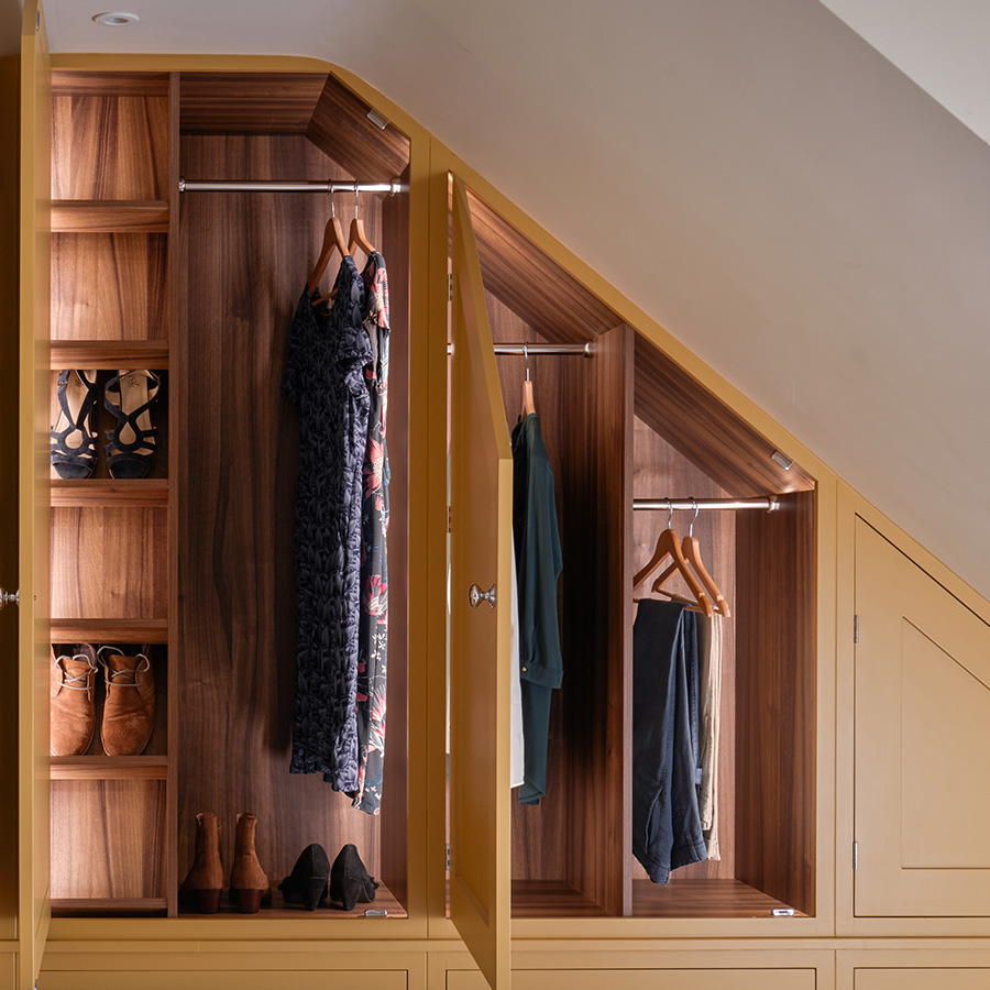 Handcrafted slopped ceiling fitted wardrobe